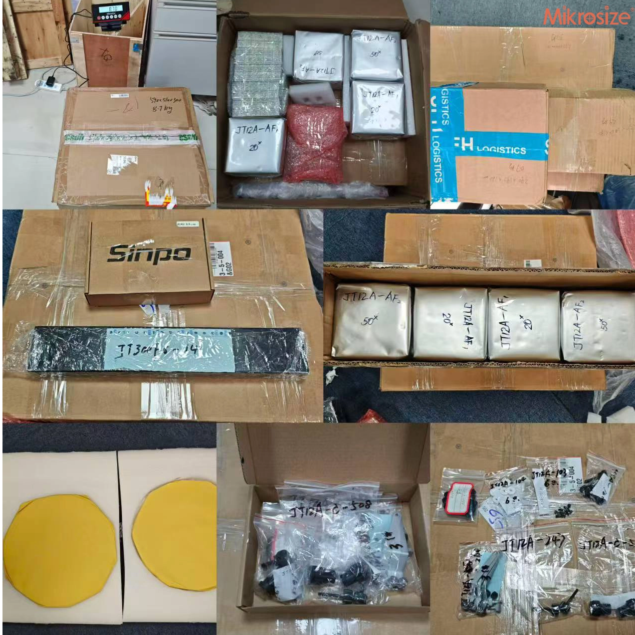 Optical image meter accessories shipped to the UK distributor.