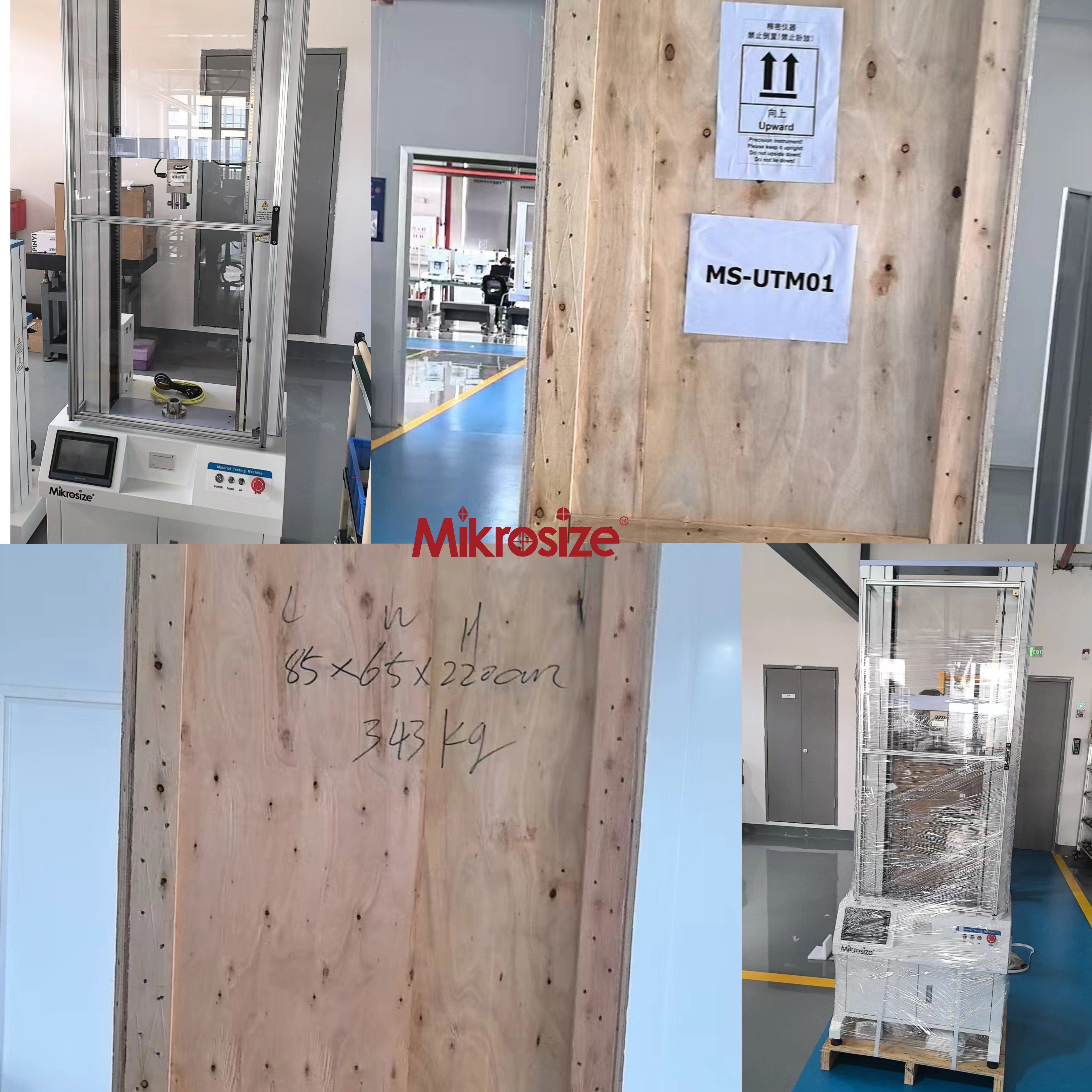 A customer from Poland will pick up a universal testing machine by himself after it is transported to Poland by air freight. 